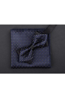 Blue Polka Dot Microfiber 
Bow Tie and Pocket Square