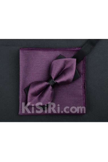 Purple Solid Microfiber 
Bow Tie and Pocket Square