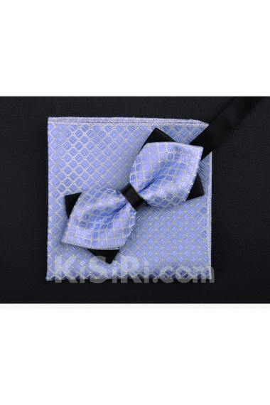 Purple Checkered Microfiber 
Bow Tie and Pocket Square