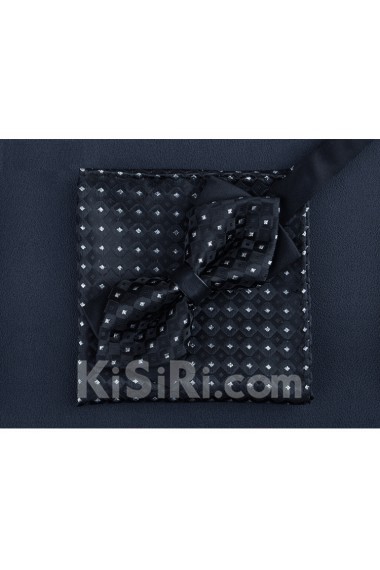 Black Polka Dot Microfiber 
Bow Tie and Pocket Square