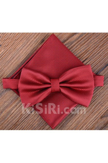 Red Solid Microfiber 
Bow Tie and Pocket Square