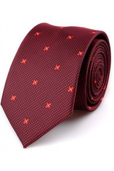 Red Polka Dot Microfiber Skinny Ties