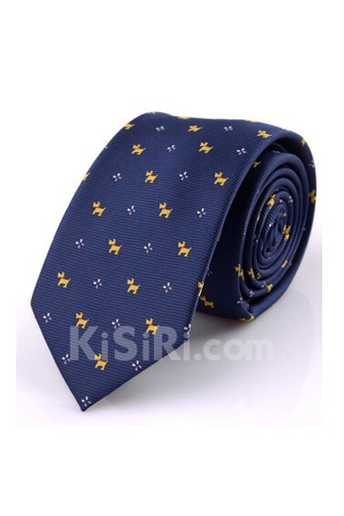 Blue Floral Microfiber Skinny Ties