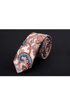 Beige Floral Silk Novelty Tie