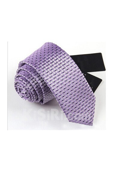 Purple Polka Dot Microfiber Skinny Ties