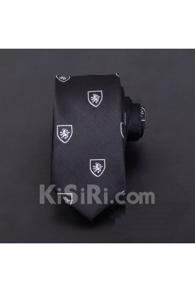 Black Floral Microfiber Novelty Tie