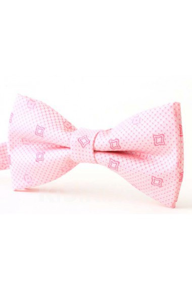 Pink Floral Microfiber Butterfly Bow Tie