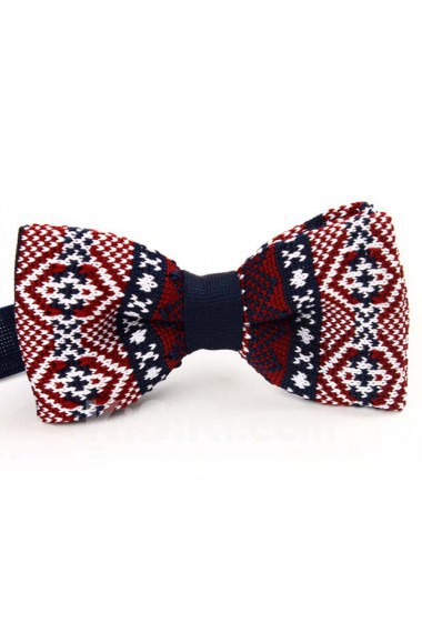 Red Floral Microfiber Butterfly Bow Tie