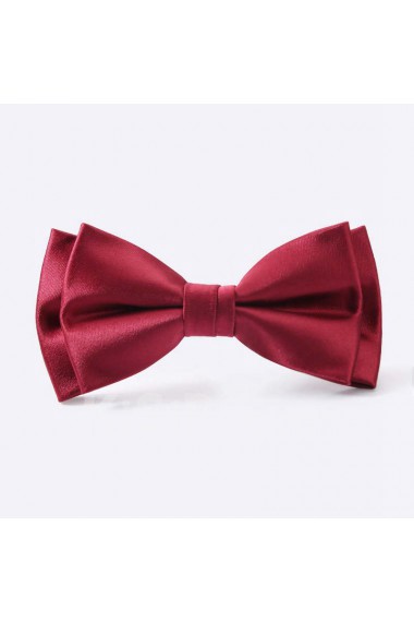 Red Solid Microfiber Butterfly Bow Tie