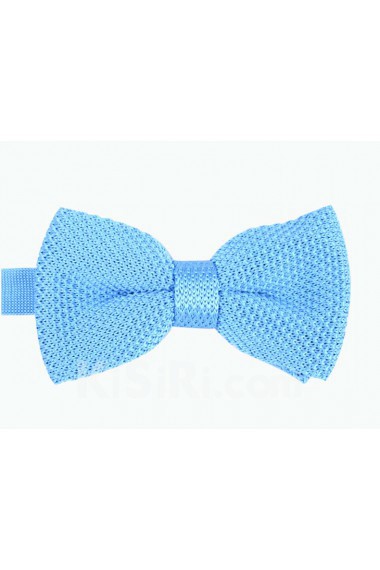 Blue Floral Polyester Butterfly Bow Tie