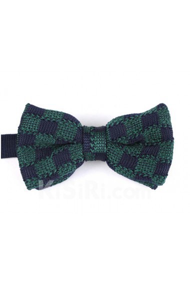 Blue Floral Polyester Butterfly Bow Tie