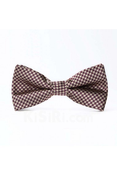 Red Checkered Microfiber Butterfly Bow Tie