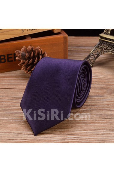 Purple Solid Emulation Silk NeckTie