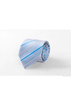 Blue Striped Polyester NeckTie