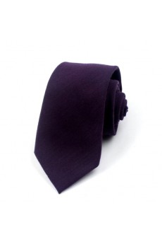 Purple Solid Polyester NeckTie