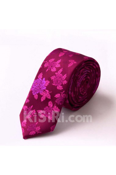 Purple Floral Microfiber NeckTie