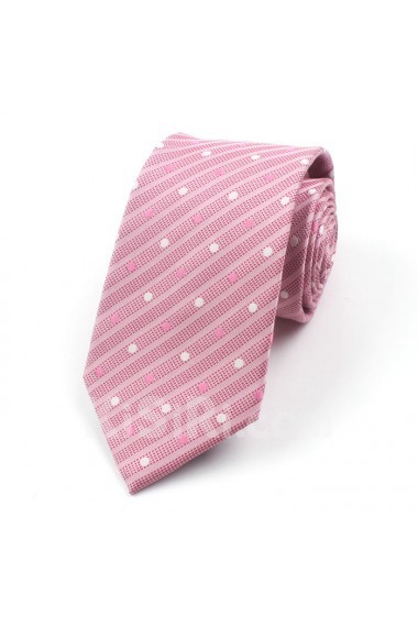 Pink Striped 100% Silk NeckTie