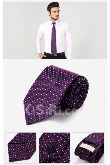 Purple Polka Dot 100% Silk NeckTie