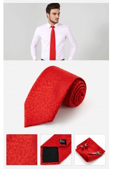 Red Floral Cotton & Polyester NeckTie