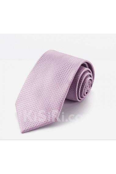 Purple Checkered Cotton & Polyester NeckTie