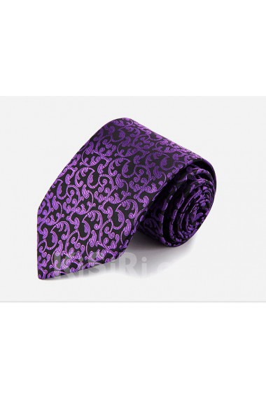 Purple Floral Cotton & Polyester NeckTie