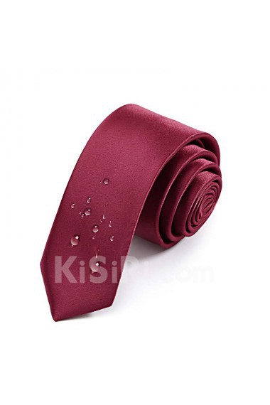 Red Solid Microfiber Skinny Tie