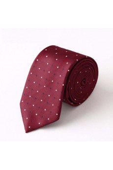 Red Polka Dot Microfiber Skinny Tie