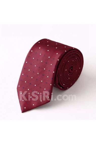 Red Polka Dot Microfiber Skinny Tie