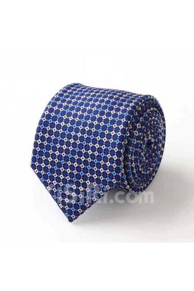 Blue Floral Microfiber Skinny Tie