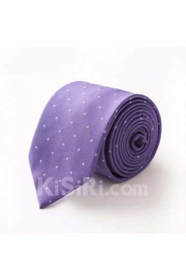 Purple Polka Dot Microfiber Skinny Tie