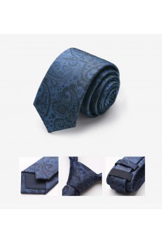 Blue Floral 100% Silk Skinny Tie