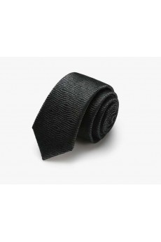 Black Floral 100% Silk Skinny Tie