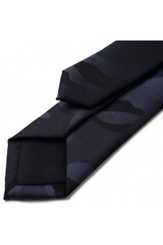 Black Floral Microfiber Skinny Tie