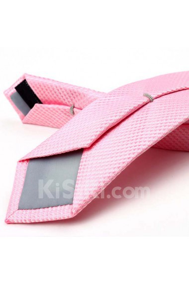 Pink Striped Microfiber Skinny Tie