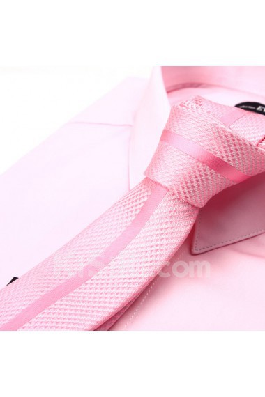 Pink Striped Microfiber Skinny Tie
