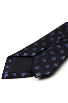 Black Floral Microfiber Skinny Tie