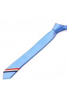 Blue Polka Dot Microfiber Skinny Tie