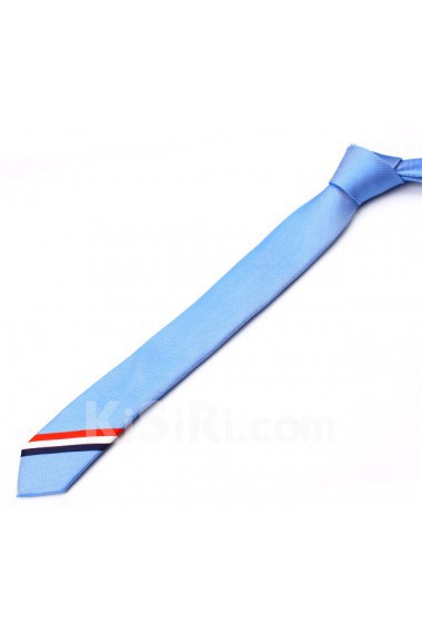 Blue Polka Dot Microfiber Skinny Tie