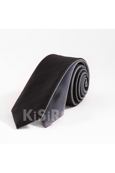 Gray Solid Microfiber Skinny Tie