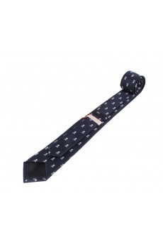 Blue Floral Polyester Skinny Tie