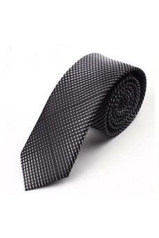 Gray Polka Dot Microfiber Skinny Tie