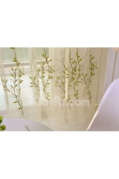 Leaf Made to Measure Sheer Curtain (Two Panels)