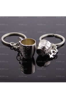 Couples Personalized Small Pendant Zinc Alloy Cup Keychain (A Pair)