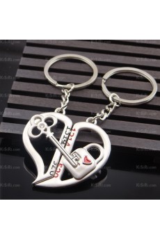 Couples Exquisite Zinc Alloy Heart-shaped Keychain (A Pair)