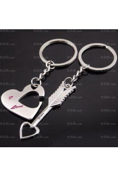 His and Hers Couples Elegant Zinc Alloy?Heart-shaped Keychain (A Pair)