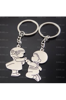 Personalized Small Pendant Zinc Alloy Child Keychain (A Pair)