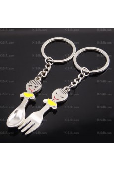 Cheap Small Pendant Zinc Alloy Knife and Fork Keychain (A Pair)