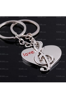 Personalized Small Pendant Zinc Alloy Note Keychain (A Pair)