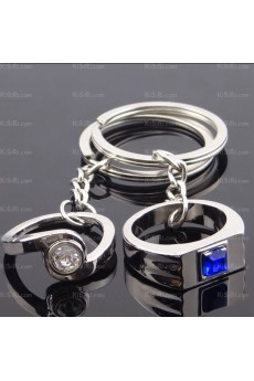 Couples Small Pendant Personalized Zinc Alloy Ring Keychain (A Pair)