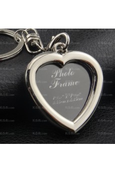 Fashion Zinc Alloy Heart-shaped Photo Frame Keychain (A Pair)(Same Style)